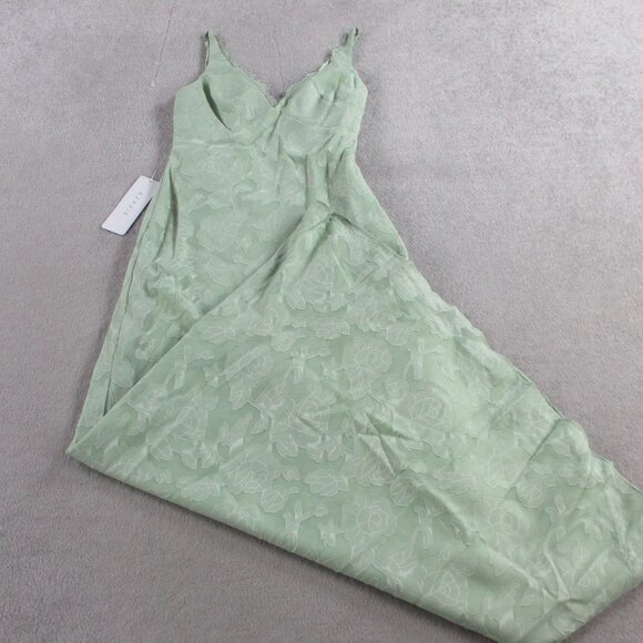 AZAZIE Tianna Dress Womens 4 Dusty Sage Sheath Lace Floral Burnout Bridesmaid - Picture 2 of 8